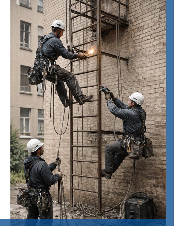 Ремонт пожарной лестницы в Солнечногорске от 7806 р. | ВЫСОТНИК-Слн