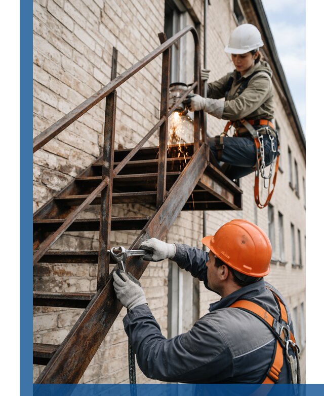 Ремонт и восстановление пожарных лестниц с выездом в Солнечногорске