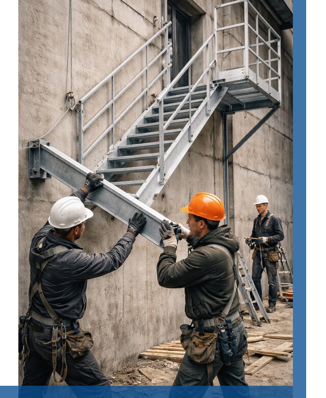 Монтаж металлических лестниц в Солнечногорске от 15612 р. | ВЫСОТНИК-Слн