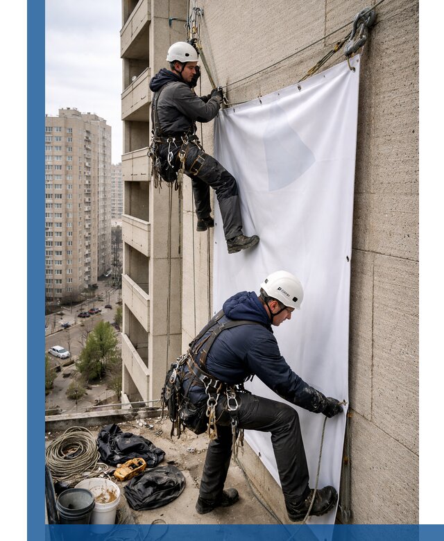 Профессиональный монтаж баннеров на фасаде в Солнечногорске