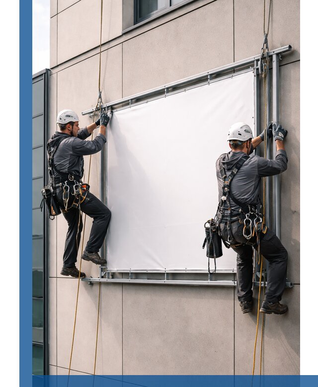 Монтаж наружной рекламной вывески в Солнечногорске под ключ