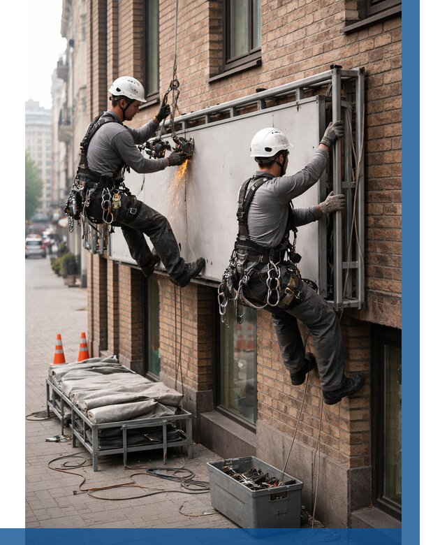 Демонтаж рекламной вывески в Солнечногорске от 6765 р. | ВЫСОТНИК-Слн