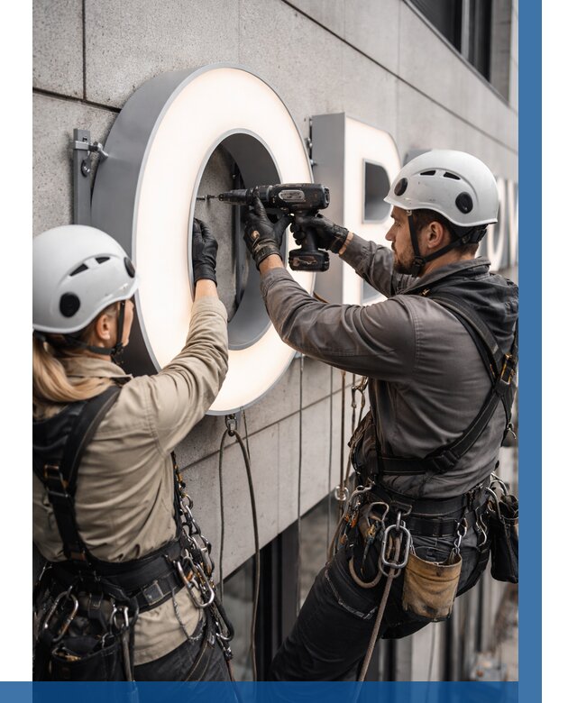 Монтаж световых букв в Солнечногорске от 3122 р. под ключ ВЫСОТНИК-Слн