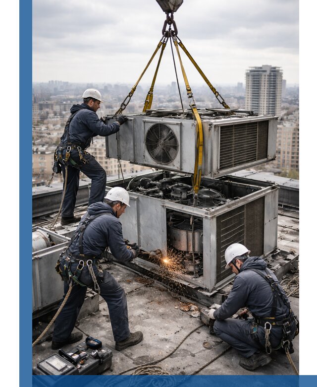 Демонтаж крышной установки в Солнечногорске любой сложности