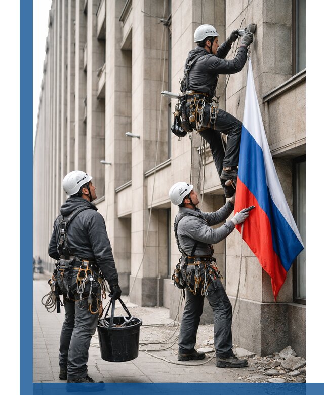 Профессиональная установка флагов на фасаде в Солнечногорске