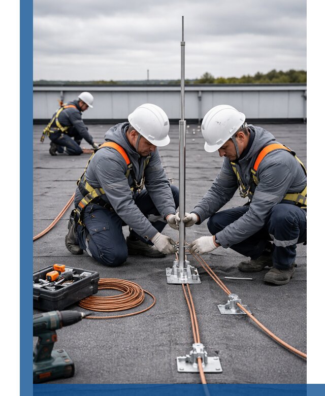 Монтаж молниезащиты на кровле в Солнечногорске под ключ с гарантией