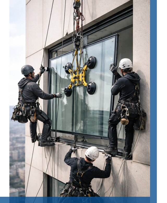 Монтаж стеклопакетов на высоте в Солнечногорске от 3331 р. | ВЫСОТНИК-Слн