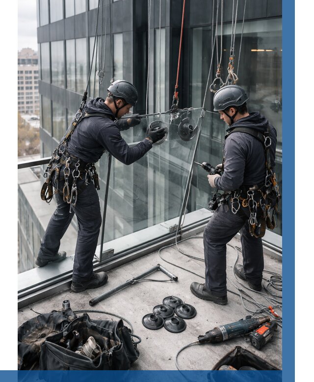 Монтаж стеклянных ограждений в Солнечногорске от 2602 р. | ВЫСОТНИК-Слн