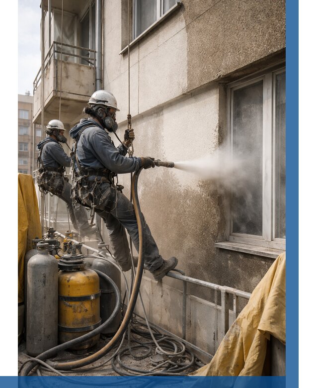 Пескоструйная очистка фасада в Солнечногорске от 677 р. | ВЫСОТНИК-Слн