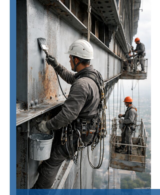 Покраска металлоконструкций на высоте в Солнечногорске профессионально