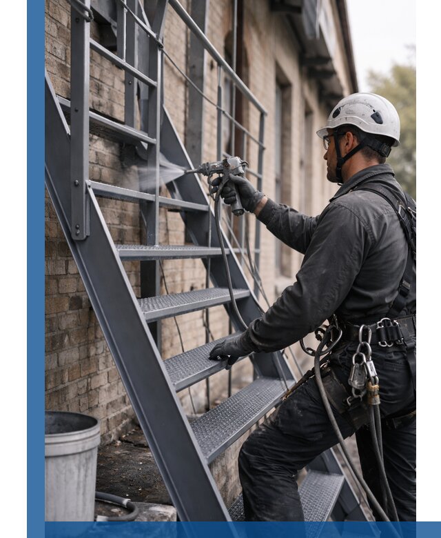 Покраска и антикоррозионная защита пожарных лестниц в Солнечногорске