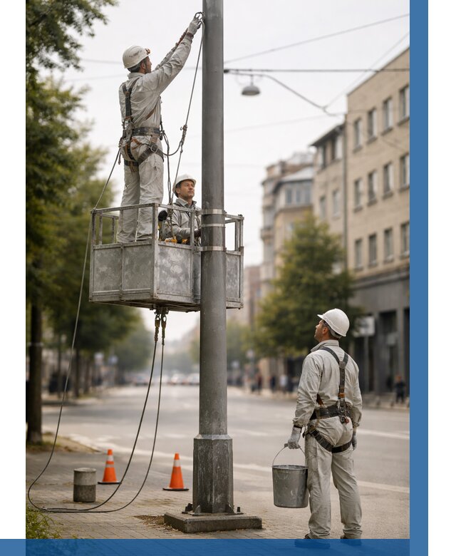 Покраска опор освещения в Солнечногорске от 5204 р. | ВЫСОТНИК-Слн