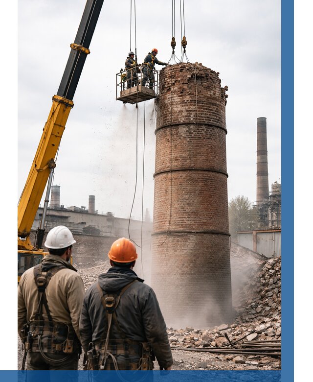 Демонтаж дымовой трубы в Солнечногорске от 93672 р. | ВЫСОТНИК-Слн, смета