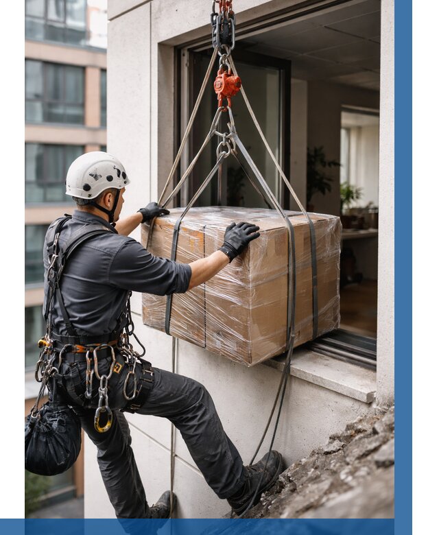 Подъем груза через окно в Солнечногорске от 4684 р. | ВЫСОТНИК-Слн