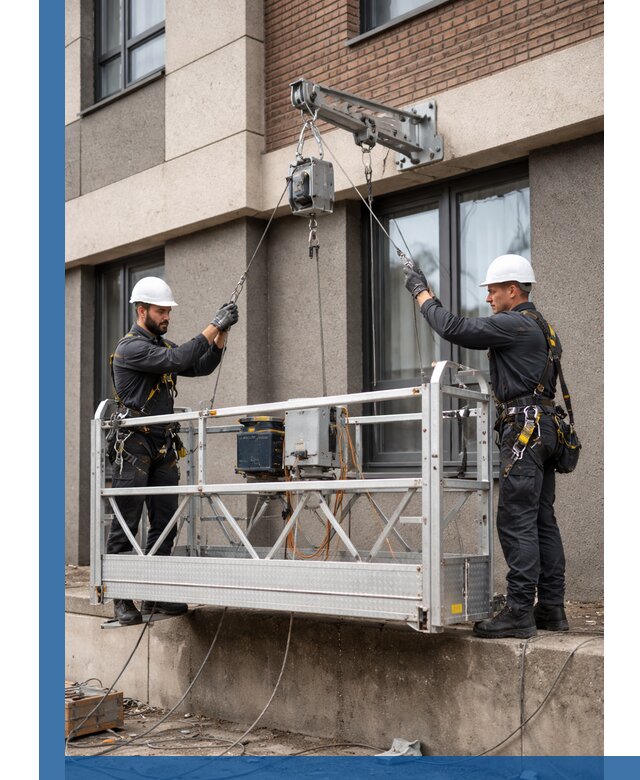 Монтаж и подъем фасадной люльки в Солнечногорске с гарантией безопасности