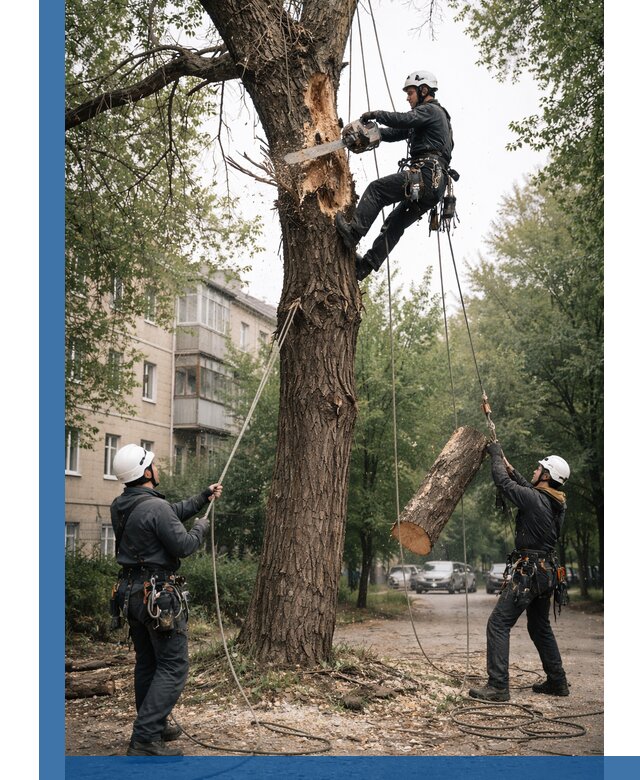 Срочное удаление аварийных деревьев в Солнечногорске с гарантией безопасности