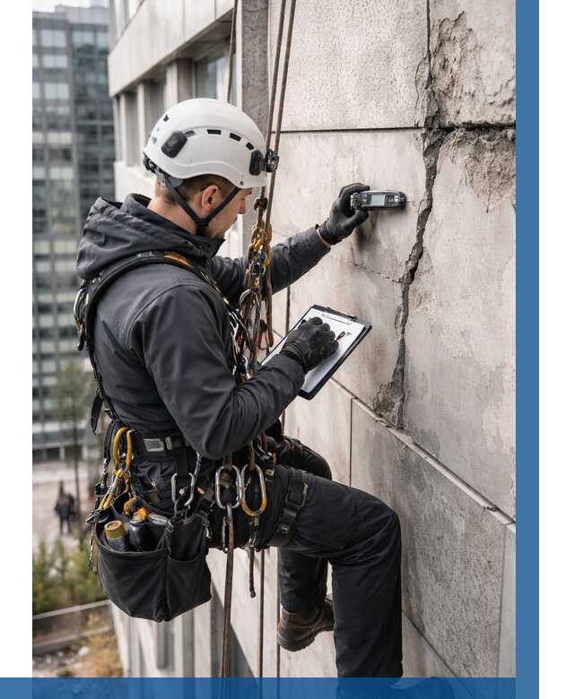 Обследование фасада альпинистами в Солнечногорске от 125 р. | ВЫСОТНИК-Слн