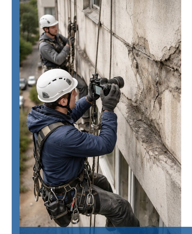 Фотофиксация дефектов фасада с высотной съемкой в Солнечногорске