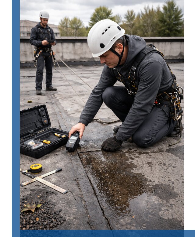 Обследование кровли на протечки и выявление дефектов в Солнечногорске