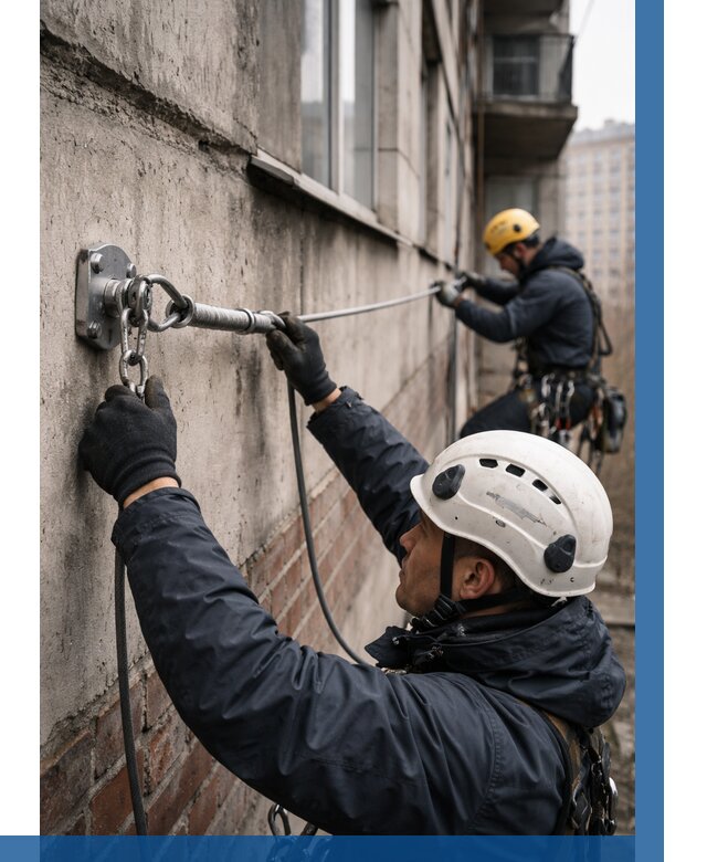 Монтаж анкерных линий в Солнечногорске от 3122 р. | ВЫСОТНИК-Слн