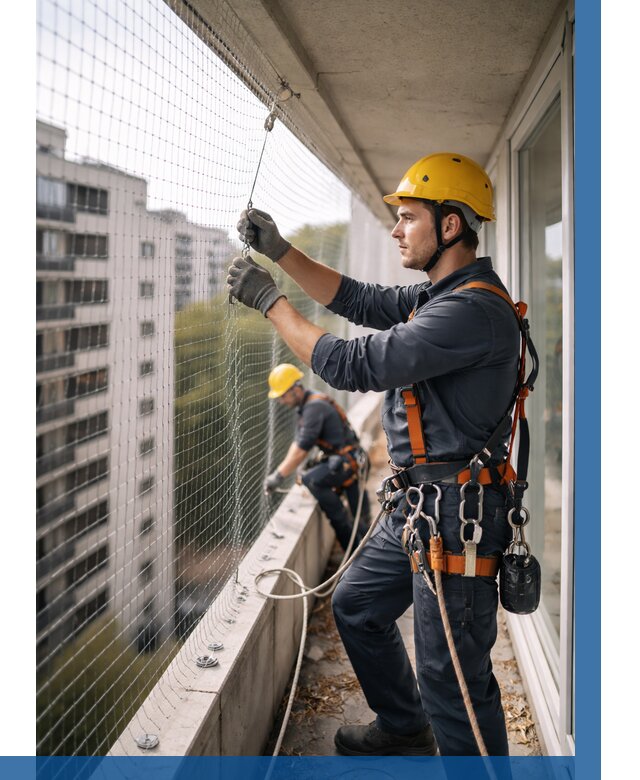 Монтаж сетки от птиц в Солнечногорске от 4684 р. | ВЫСОТНИК-Слн