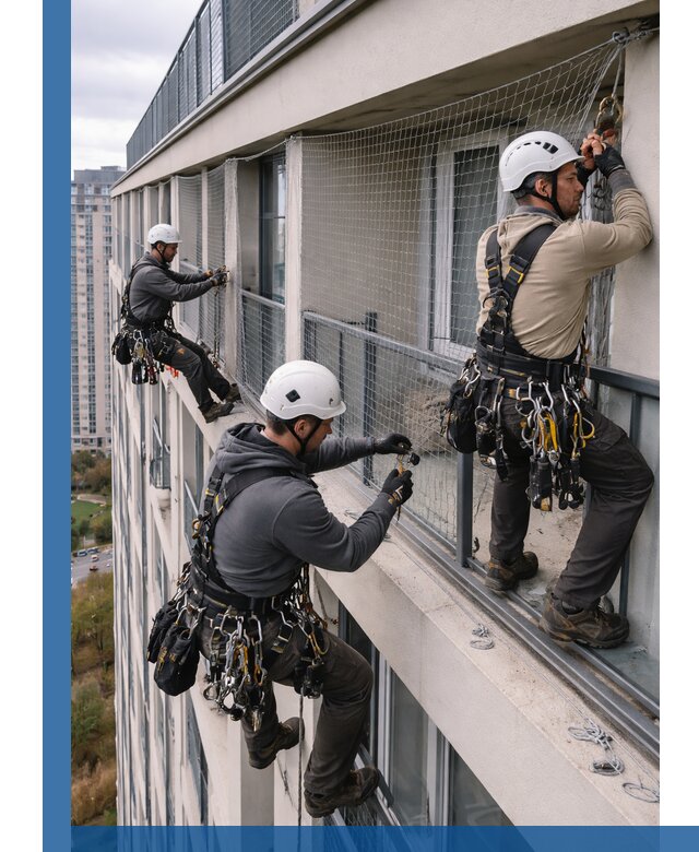 Профессиональный монтаж защитной сетки от птиц в Солнечногорске